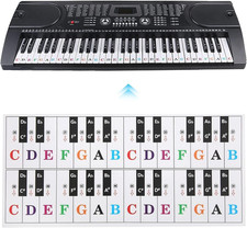 Transparent Piano Keyboard Stickers - 88/61/54/49 Key, Colorful Removable Letter