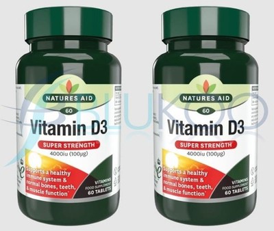 Natures Aid Vitamin D3 4000iu (100ug) - 60 Tabletten (2er Pack)