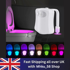 Toilet Bowl 8 Colors LED Night Light, Motion Sensor Lamp Bathroom Seat