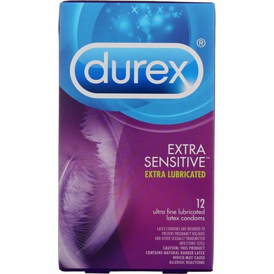 3 Pack Durex Extra Sensitive Extra Lubricated Latex Condoms, 12 Ct