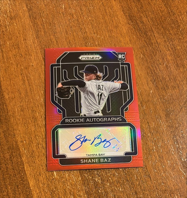 Shane Baz 2022 Panini Prizm Red Rookie Auto RA-SB Tampa Bay Rays /99 RC