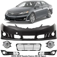 Front Bumper Cover & Lower Grille Kit For 2012-2014 Toyota Camry SE/SE Sport