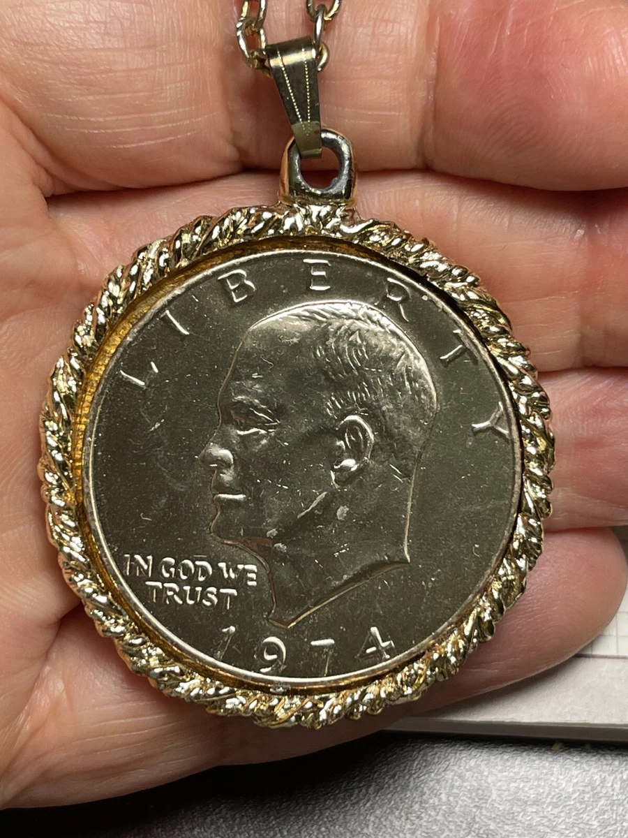 Gold plated coin pendant sale