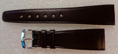 VINTAGE GENUINE LEATHER - Dark Brown Watch Strap 19mm - New Old Stock