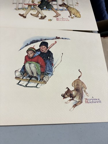 Norman Rockwell Set of 4 “Young Love” Embossed 8" X 10" Prints - Picture 4 of 10