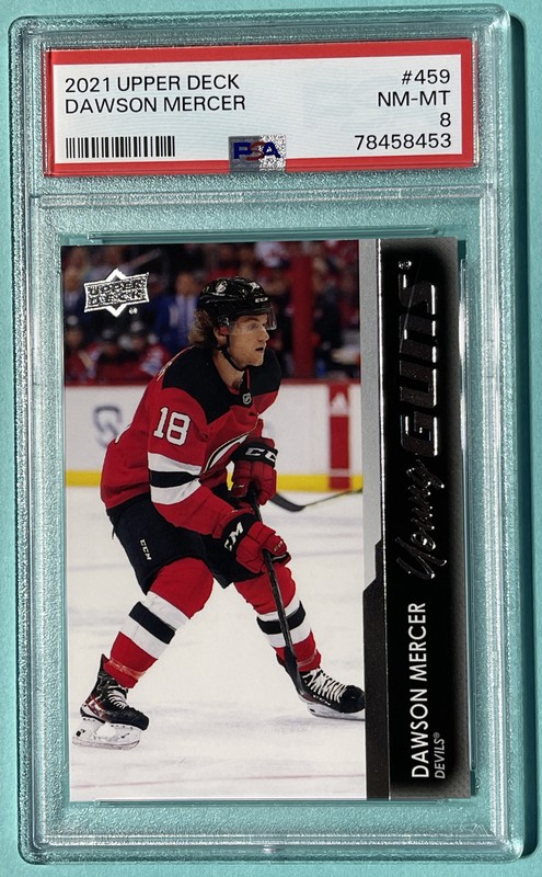 2021 Upper Deck Dawson Mercer Young Guns Rookie #459 - PSA 8 NM-MT