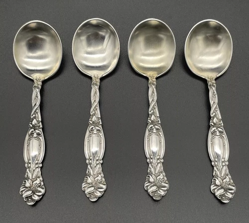 4 Pc International Frontenac Sterling Silver Chocolate Spoons No Monogram 3 3/4”