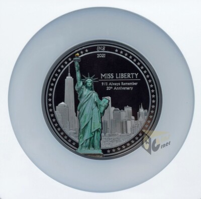 Cook Islands 2021 - Miss Liberty 20th Anniversary 9/11 5 Oz NGC