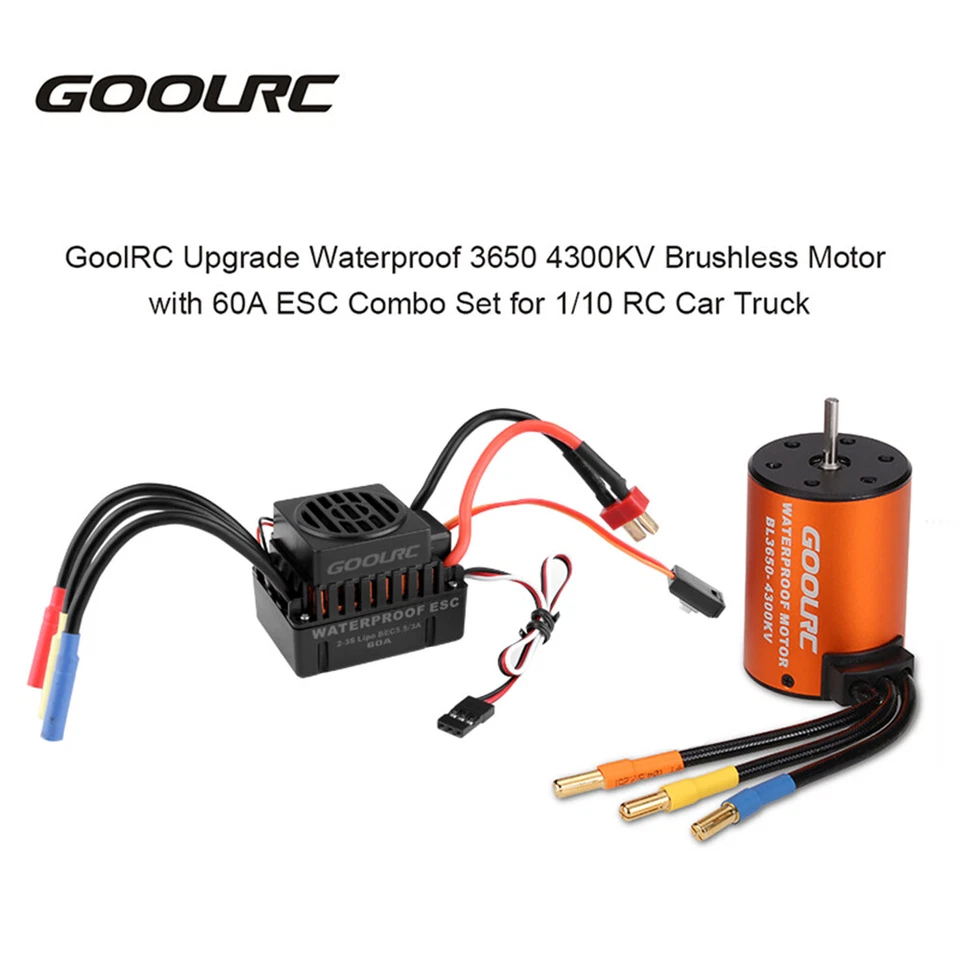3650 4300KV Waterproof Brushless Motor W/60A ESC Combo Fr 1/10 RC Car Truck M1X9 - Image 4 of 4