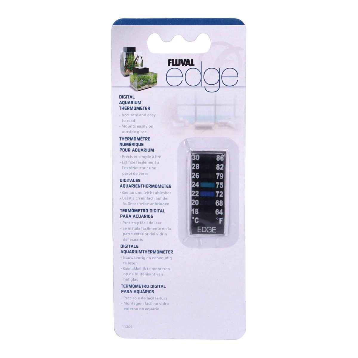 FLUVAL EDGE THERMOMETER EXTERNAL STICK ON DIGITAL AQUARIUM FISH TANK