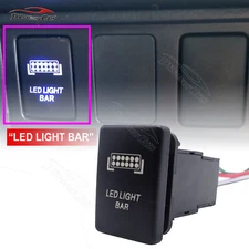Blue LED LIGHT BAR Push Button Rocker Switch+Wire Fit Toyota Tacoma Tundra RAV4