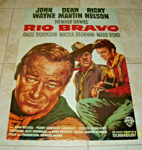 Scarce Original Rio Bravo German Movie Poster John Wayne Dean Martin Rick Nelson Ebay