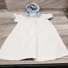 Cabbage Patch Kids Doll speeling Receiving Gown Dress White Blue Hood Genuine