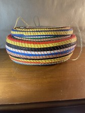 Hand Made Woven material  origin  Purse Colorful With Strap  Lid Basket