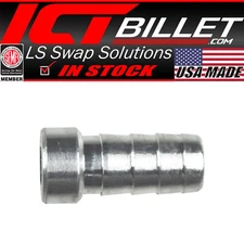 ICT Billet 3/8" Aluminum Weld Barb - Weldable Fitting Nipple .375" Hose