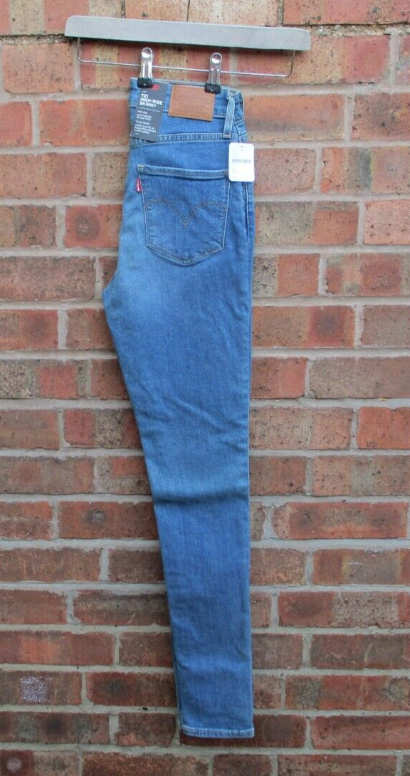 Ladies Levi's Jeans 721 High Rise Skinny Blue 30"" Waist, 28"" Inside Leg BNWTs