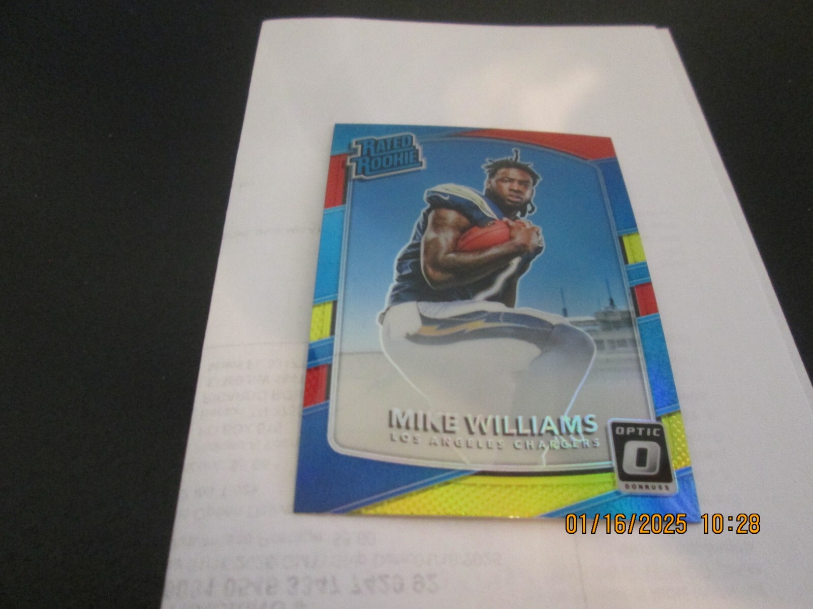 MIKE WILLIAMS  2017 DONRUSS OPTIC RED & YELLOW PRIZM RATED ROOKIE CARD #174
