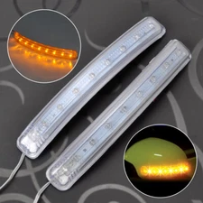 2 X 8 LED Yellow Auto Car Side Mirror Amber Indicator Soft Turn Signal Light W
