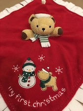 CARTER'S SECURITY BLANKET MY FIRST CHRISTMAS BEAR 17" PLUSH Hand Washable