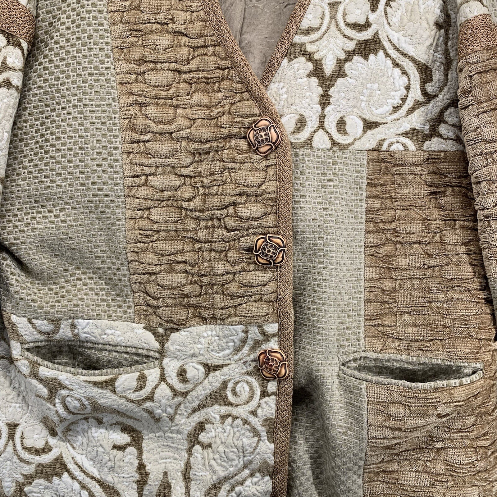 Vintage Patchwork Jacket Max & Mabel Texture Crea… - image 5