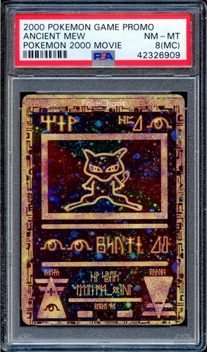 PSA 8 Ancient Mew ERROR MISCUT 2000 Movie Promo Japanese Pokemon Card NEAR MINT