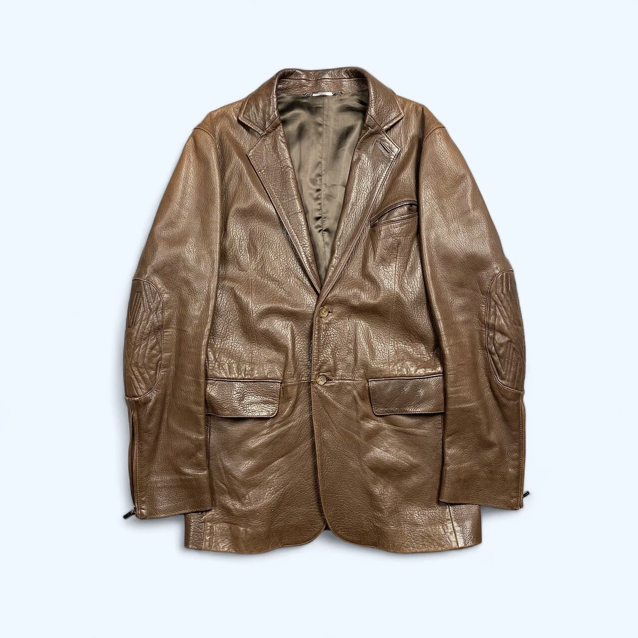 Giacca blazer marrone Versace in pelle taglia M L