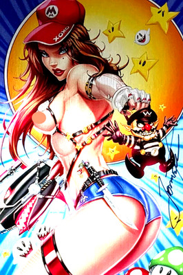 DAUGHTERS OF EDEN #1 JAMIE TYNDALL VIRGIN SIGNED MARIO ''METAL'' VARIANT COA NM.