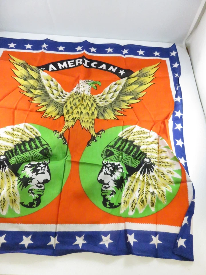 Vintage Patriotic Eagle Scarf with Star Border 21 Inch Square c1980 - Image 3 of 3