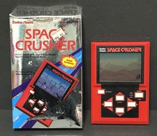 Vintage SPACE CRUSHER ELECTRONIC Handheld Video Game Radio Shack 1980s WORKS!