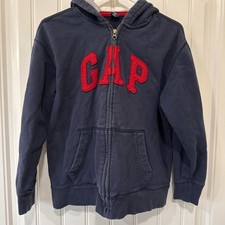 Gap Kids Sweatshirt Full Zip Hoodie Navy With Red Logo XL 12 