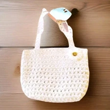 Girls White Daisy Tote Bag – Cute Summer Purse Handbag Floral Design