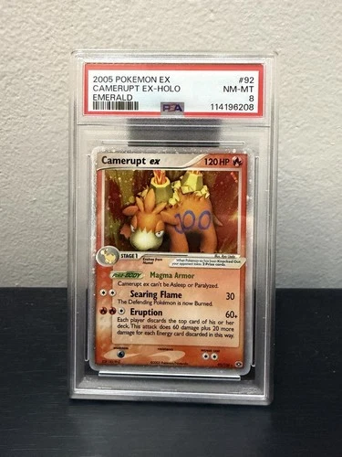 Pokémon TCG Camerupt EX Emerald Holo Rare Card 92/106 PSA 8