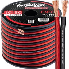 10 AWG Gauge Speaker Wire Cable (50 Feet) Stereo, Car or Home Theater, OFC