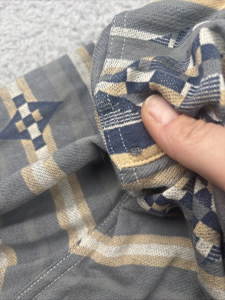 RRL Ralph Lauren Jacquard-Knit Jersey Camp Shirt Mens M Southwestern Loop Collar - Image 3 of 4