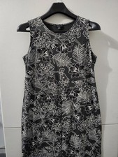J Jill Dress Womens S Black Wearever Maxi Sleeveless Floral Sheath Stretch Heavy