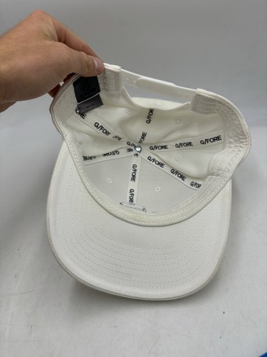 G/FORE GFORE Skull & Tees Stretch Twill Snapback Hat Stone White Men’s Golf - Picture 5 of 6