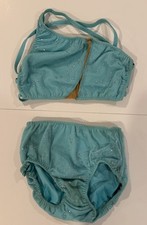 Custom Dance Costume Child Sz 12 /S Aqua Sparkle 2pc Lyrical /Contemporary