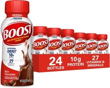 BOOST Original, Nutritional Drink, Rich Chocolate, 10g Protein, Pack24 - 8 fl oz
