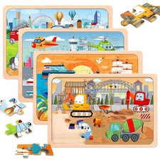 Puzzles for Kids Ages 4-6,24 Pieces Wooden Puzzles for Toddlers Ages 3-5 4-8 ...