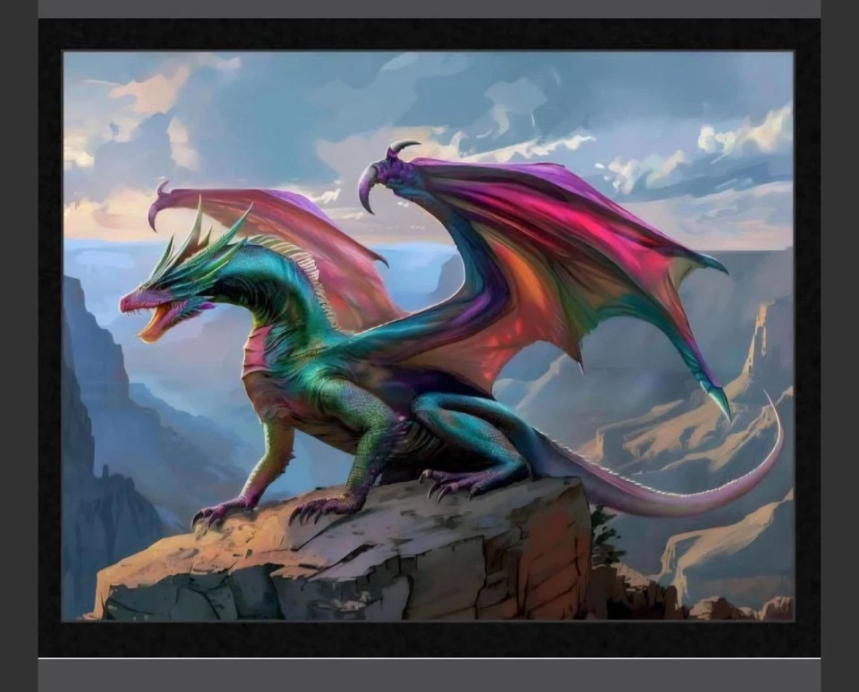 CANYON KING Fabric Quilt Panel 36" x 45", Dragon, Fantasy, Mystical - Image 2 of 3