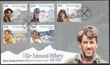 2019 NEW ZEALAND SIR EDMUND HILLARY SET OF 5 STAMPS FDC  FREE UK P&P