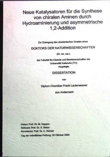Neue Katalysatoren für die Synthese von chiralen Aminen durch Hydroaminierung un