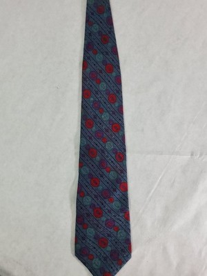 ERREUNO Milano Silk Necktie 100% Silk Blue Abstract Pattern