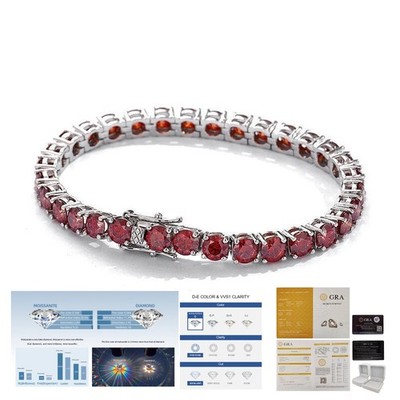 3-6.5MM Moissanite Tennis Chain Bracelet Solid 925 Sterling Silver Pass Tester