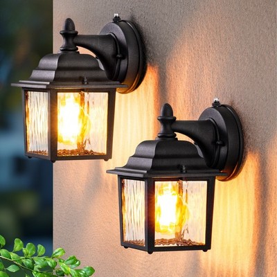 DEWENWILS 2 Pack Outdoor Porch Light, Dusk to Dawn Exterior Lighting Fixtures