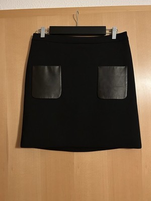 Original Max Mara Rock Pagella Schurwolle Echtleder Gr. 42 Neu Mit Etikett 