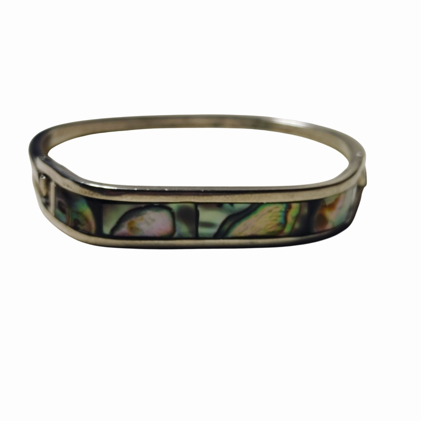 Abalone Shell Inlay Hinged Bangle Bracelet Small … - image 17