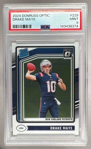 143438374 Drake Maye 2024 Panini Donruss Optic #229 Rated Rookie PSA 9