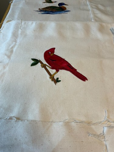 10 - Embroidered Blue Mountains , Birds & more Blocks 11" x 11" - Picture 6 of 10
