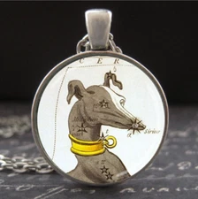 Vintage Sirius Dog Star Map Necklace Canis Major Pendant Constellation Jewelry